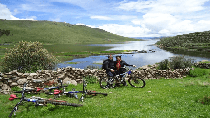 Navigate Lake Titicaca in a fun and unique way, by bicycle! Transfers and guide included.